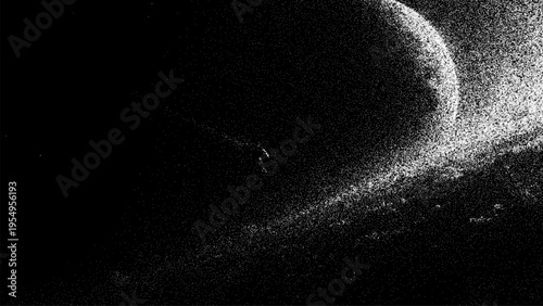 Space vector stipple illustration with abstract cosmic texture. Grainy dotted art background with gradient effect. Monochrome starry night sky pattern for modern design and backdrop.