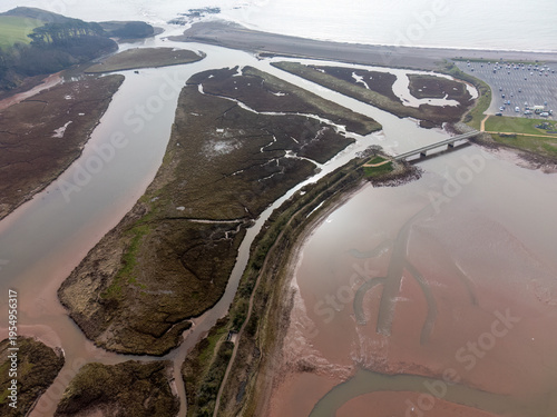 Budleigh Salterton from the air devon england uk 