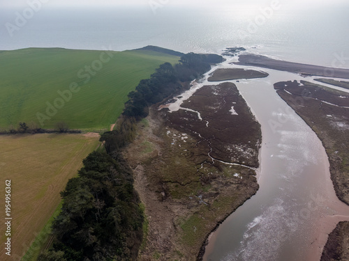 Budleigh Salterton from the air devon england uk 