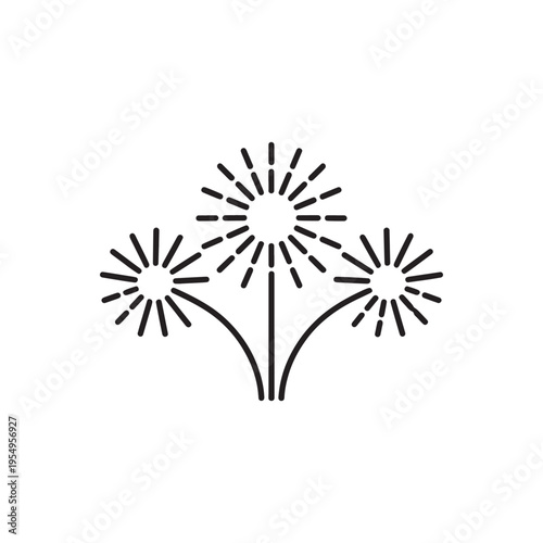 Dandelion flower icon simple line illustration