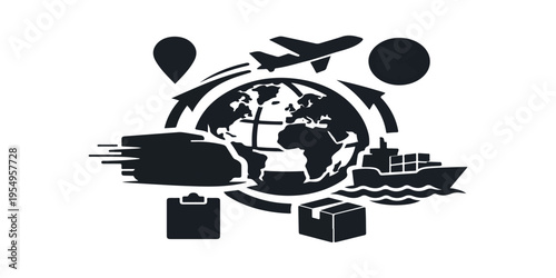 A 3d illustration of a hand holding a blue glass globe over a laptop keyboard to represent a global business network and world wide web connection on the internet