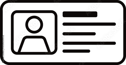 Simple line icon of an identification card or id badge