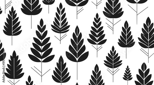 Stylized leaf silhouettes arranged in repeating pattern, no seamless