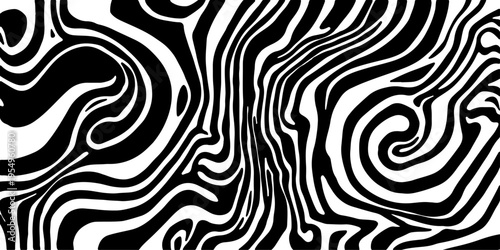 Seamless black and white zebra skin pattern featuring abstract geometric lines and animal texture for a vintage textile ornament wallpaper design