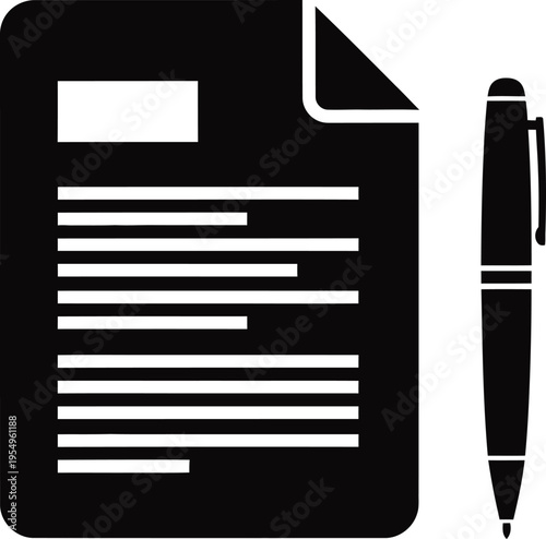 Document and pen icon for writing and editing