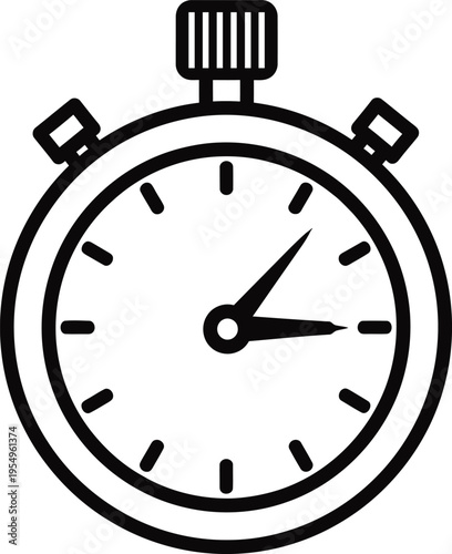 A simple black and white stopwatch icon illustration