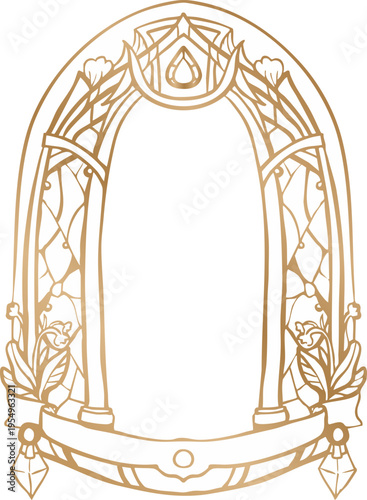 vintage frame with floral ornament