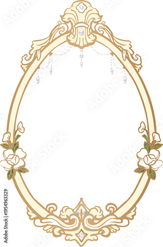 vintage frame with floral ornament