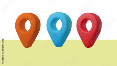 Location pins map markers navigation icons vector illustration design element for GPS tracking travel app interface and location based services use