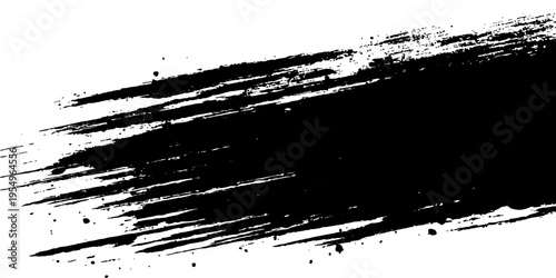 Bold black brush strokes streak across the canvas, offering a dynamic and artistic expression. This striking illustration evokes a sense of raw energy and textured artistry.