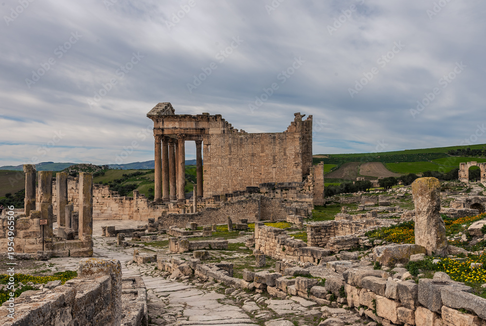 Fototapeta premium Dougga the Best-Preserved Roman Small Town in North Africa