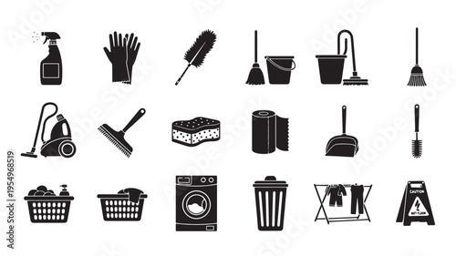 Comprehensive collection of household cleaning and maintenance tools and items