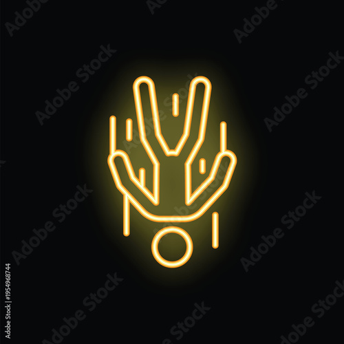 Neon sign depicting a person falling downwards