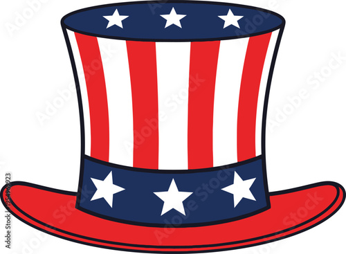 Patriotic uncle sam top hat illustration