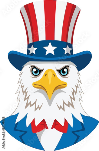 Angry uncle sam eagle portrait