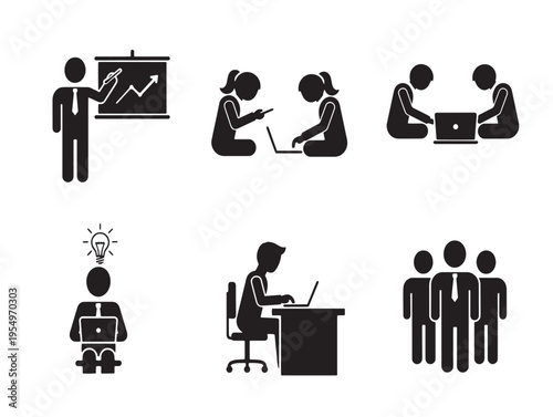 A collection of business people working and collaborating