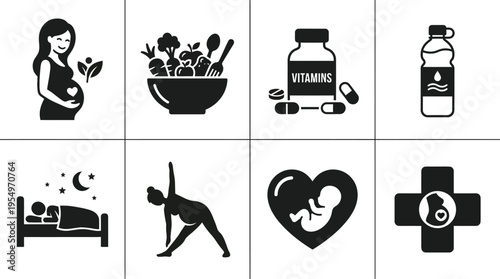 Baby Care Essentials Vector Icons Collection