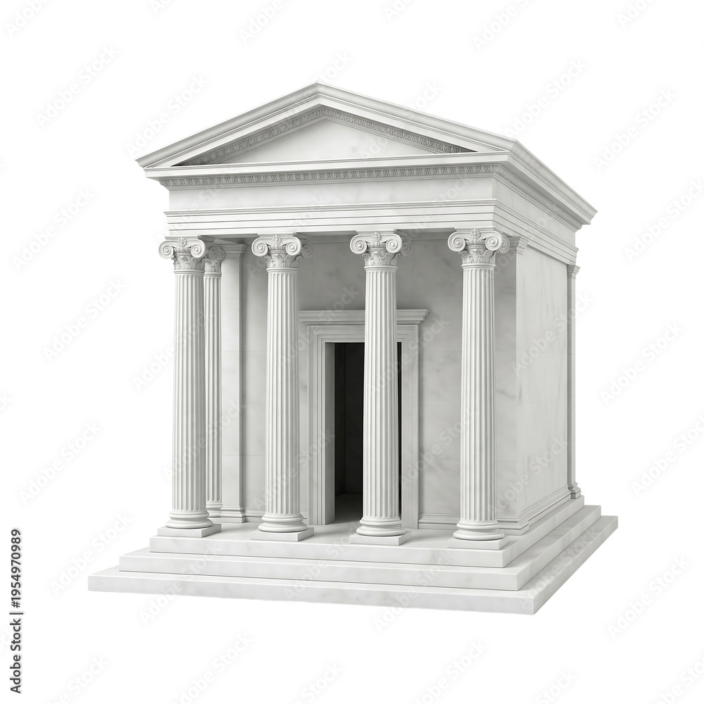 Fototapeta premium Classical Roman Temple Model over an isolated transparent background