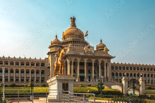 Photography The Vidhana Soudha in Bangalore, tourist attraction of India