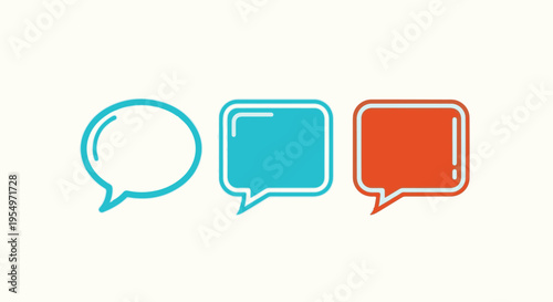 A group of colorful speech bubbles on a white background