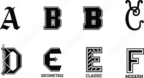 Vintage ornamental letter set close up uppercase alphabet letters for coloring book detailed line art black white flat vector page educational decorative outline simple classic elegant