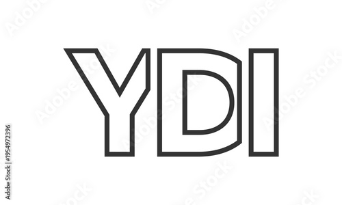 YDI logo design template with strong and modern bold text. Initial based vector logotype featuring simple and minimal typography. Trendy company identity.
