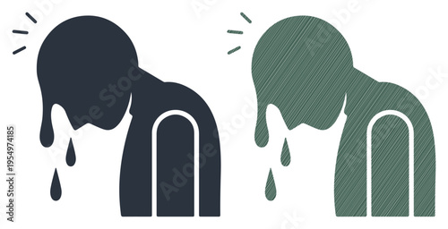 Sweating Person Icon Flat Vector Graphic Isolated