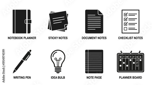 Creative Idea Planning Vector Icons Collection