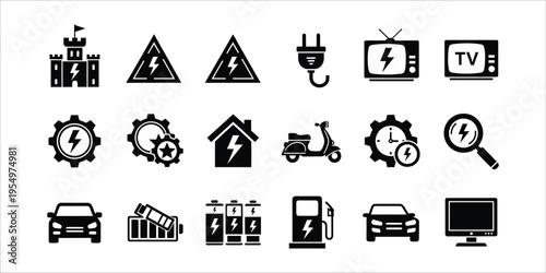 Electricity and technology icons