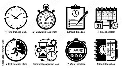 Industrial Automation & Workflow Vector Icons – Manufacturing, Robotics & Cloud