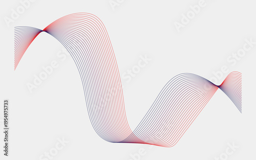 Abstract Red Wavy Ribbon Vector Background Design