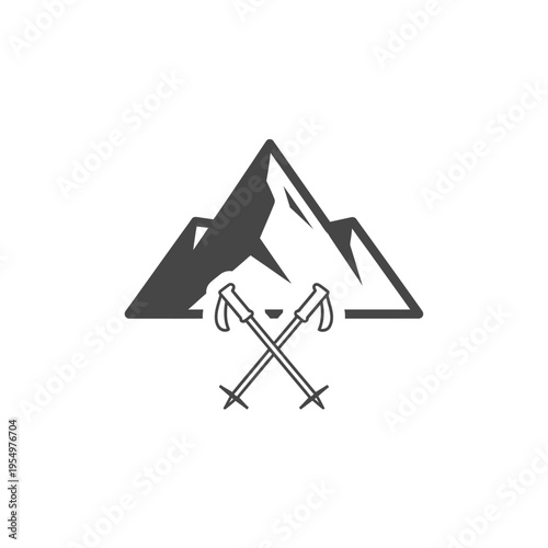Mountain climbing adventure logo design.