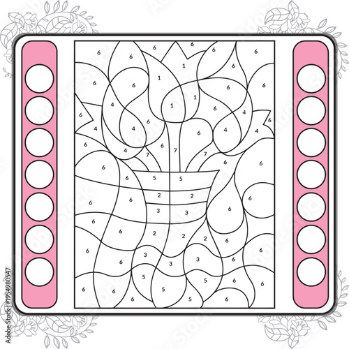 Color by Number Activity: An engaging color-by-number activity, designed to stimulate the mind and offer a creative outlet, perfect for educational or leisure purposes. 