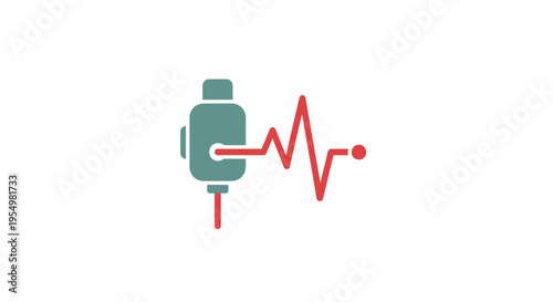 Medical emergency robot with heartbeat line.