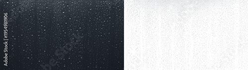 Tableau sur toile Water drops rainy window overlay bright condensation field PNG transparent backg