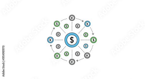 A graphic representation of financial connections and relationships.