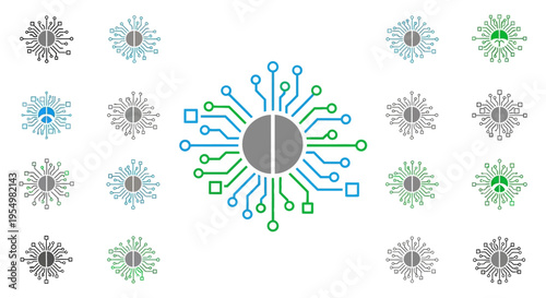 A graphic representation of network connections and data transfer.