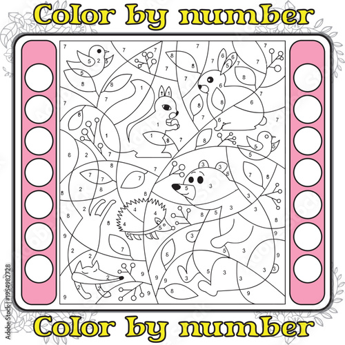 Color by Number: The image features a charming color-by-number activity, inviting creativity and relaxation.