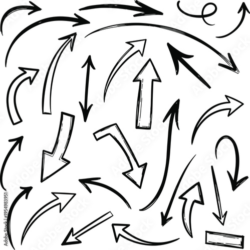 A chaotic arrangement of arrows pointing in multiple directions