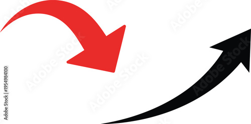 Contrasting arrows symbolizing opposing directions and choices