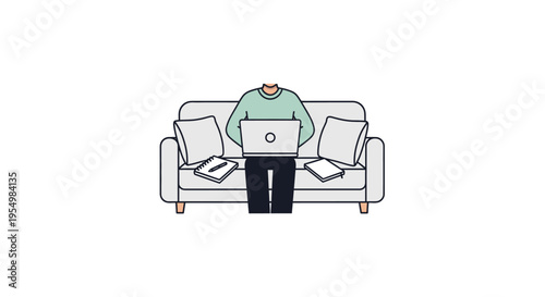 person sitting on couch with laptop.