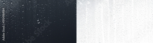 Quadro em tela Water drops rainy window overlay smooth lucid flow PNG transparent background hi