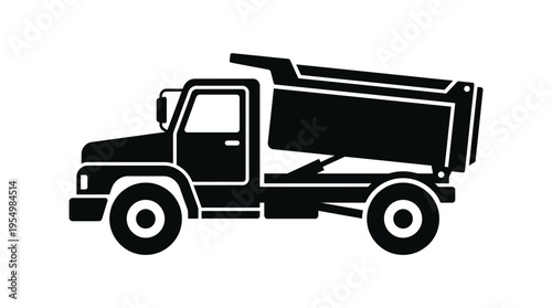 Black silhouette of a dump truck.