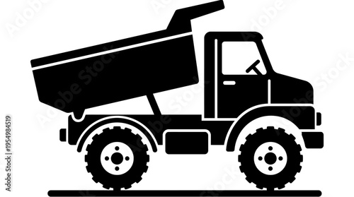 Large Dump Truck Side View Profile.