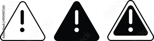 Simple warning icon with exclamation mark, designed for alerts, notifications, 