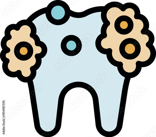 Tooth is suffering from bacterial infection, representing the importance of dental hygiene