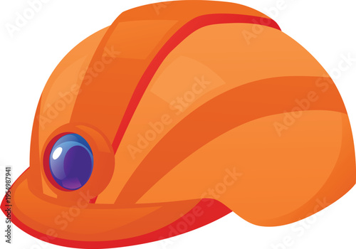 Orange construction hard hat, equipment, uniform, protection.