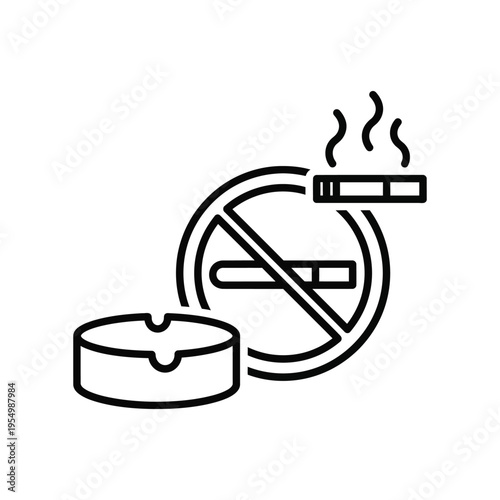 No Smoking Icon Prohibition Symbol Health Safety