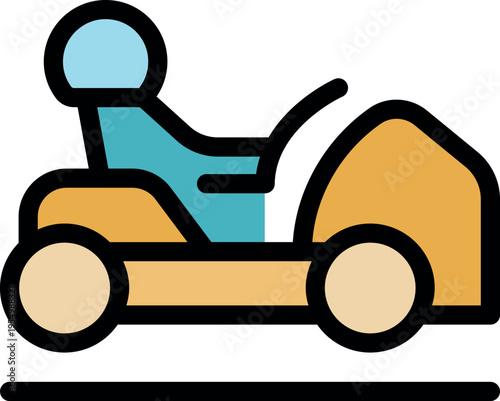 Go kart driver speeding along track, competing in a race, striving for victory