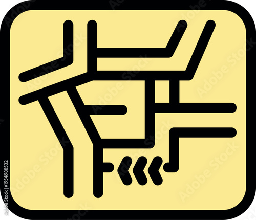 Close up of a printed circuit board illustrating electronic pathways, components, and technological design